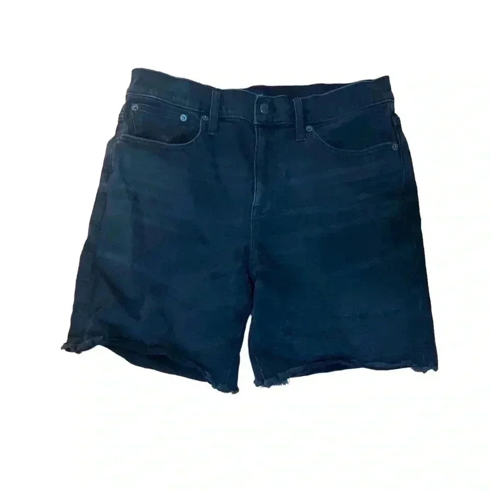 J.crew jorts black jean shorts distressed hem size 29 style AY435